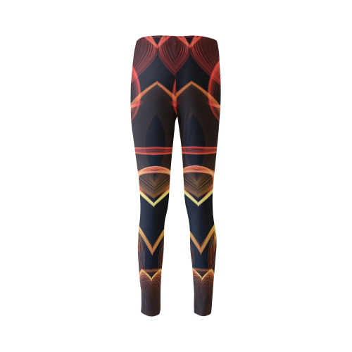 Red orange yellow abstract flames Cassandra Women's Leggings (Model L01)