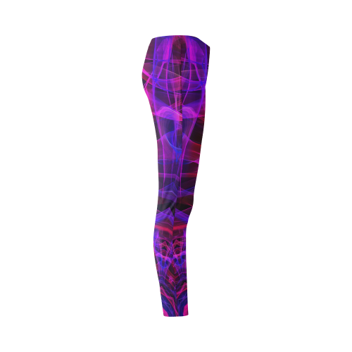 pink purple electric  mandala slice Cassandra Women's Leggings (Model L01)
