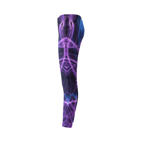 purple blue amethyst desire mandala slice Cassandra Women's Leggings (Model L01)