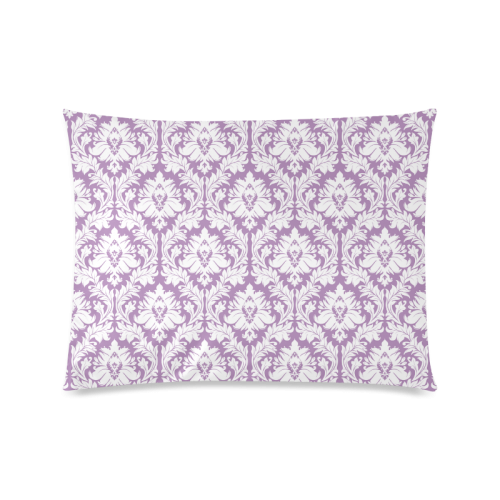 damask pattern lilac and white Custom Picture Pillow Case 20"x26" (one side)