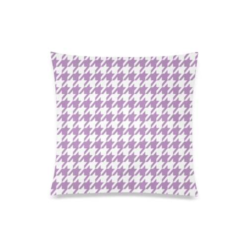 lilac and white houndstooth classic pattern Custom Zippered Pillow Case 20"x20"(One Side)