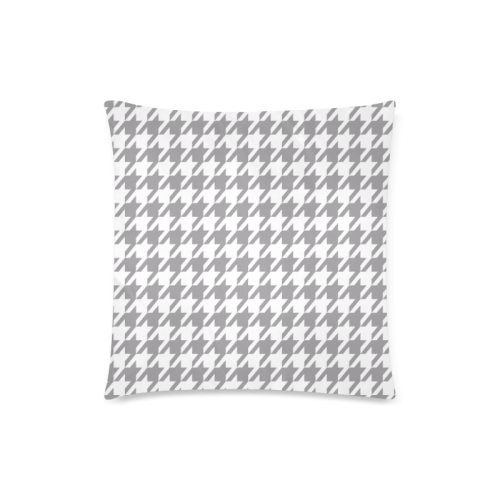 grey and white houndstooth classic pattern Custom Zippered Pillow Case 18"x18"(Twin Sides)