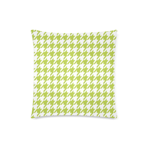 spring green and white houndstooth classic pattern Custom Zippered Pillow Case 18"x18"(Twin Sides)