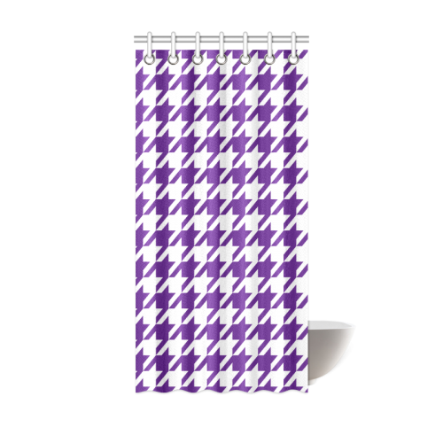 royal purple and white houndstooth classic pattern Shower Curtain 36"x72"