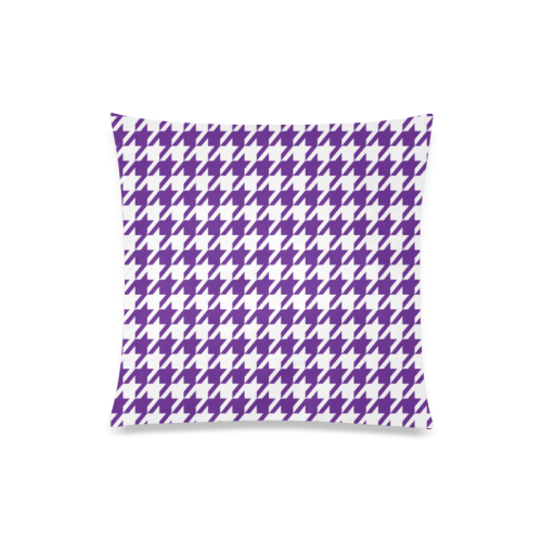 royal purple and white houndstooth classic pattern Custom Zippered Pillow Case 20"x20"(One Side)