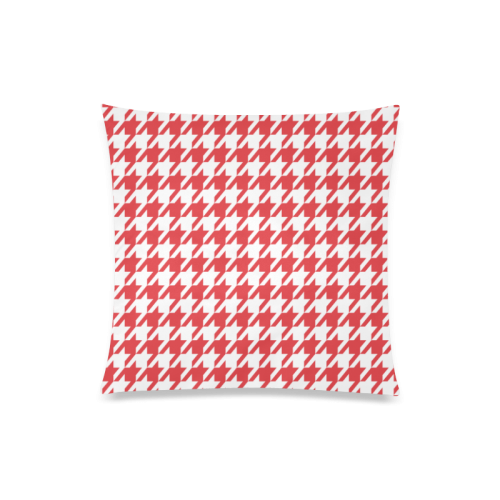 red and white houndstooth classic pattern Custom Zippered Pillow Case 20"x20"(One Side)