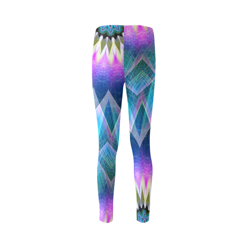 blue pink abstract art mandala slice Cassandra Women's Leggings (Model L01)