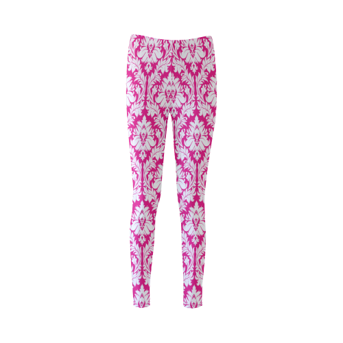 damask pattern hot pink and white