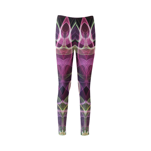Abstract Art purple flower mandala slice Cassandra Women's Leggings (Model L01)
