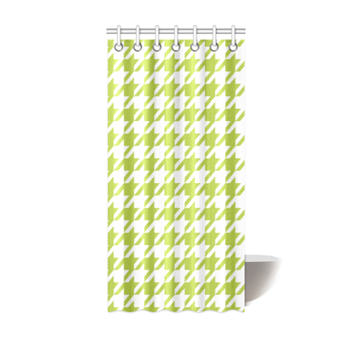 spring green and white houndstooth classic pattern Shower Curtain 36"x72"