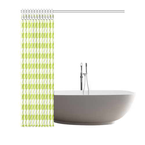 spring green and white houndstooth classic pattern Shower Curtain 66"x72"