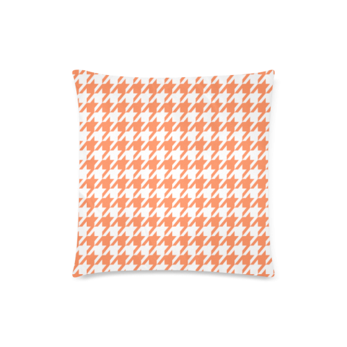 orange and white houndstooth classic pattern Custom Zippered Pillow Case 18"x18"(Twin Sides)