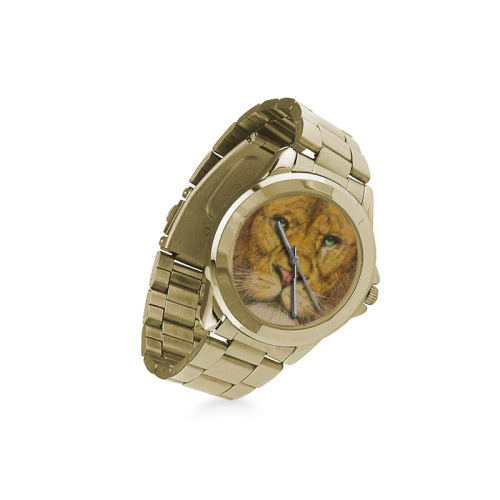 Regal Lion Drawing Custom Gilt Watch(Model 101)
