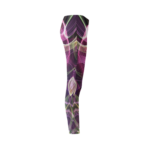 Abstract Art purple flower mandala slice Cassandra Women's Leggings (Model L01)