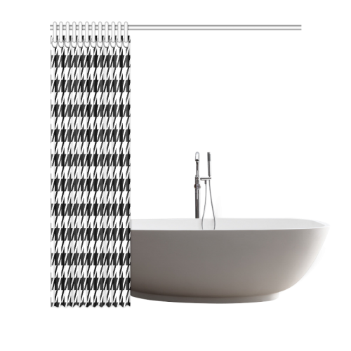 black and white houndstooth classic pattern Shower Curtain 66"x72"