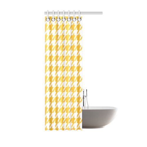 sunny yellow and white houndstooth classic pattern Shower Curtain 36"x72"