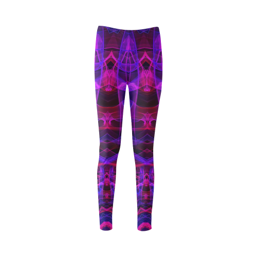 pink purple electric  mandala slice Cassandra Women's Leggings (Model L01)