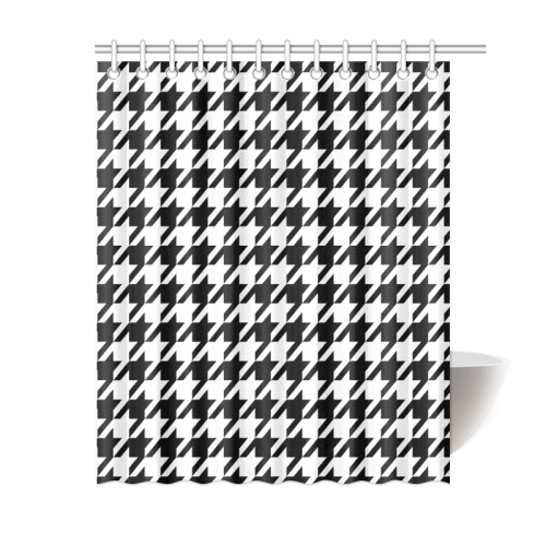 black and white houndstooth classic pattern Shower Curtain 60"x72"