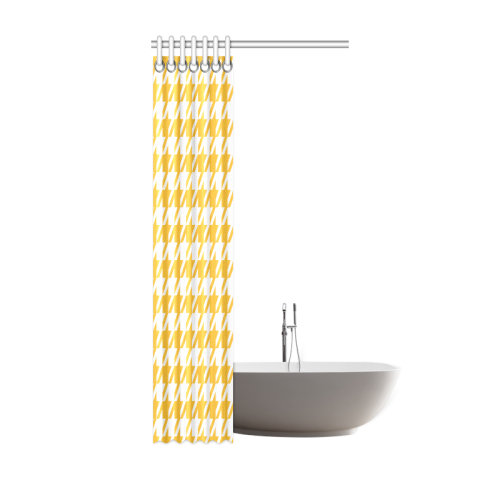 sunny yellow and white houndstooth classic pattern Shower Curtain 36"x72"