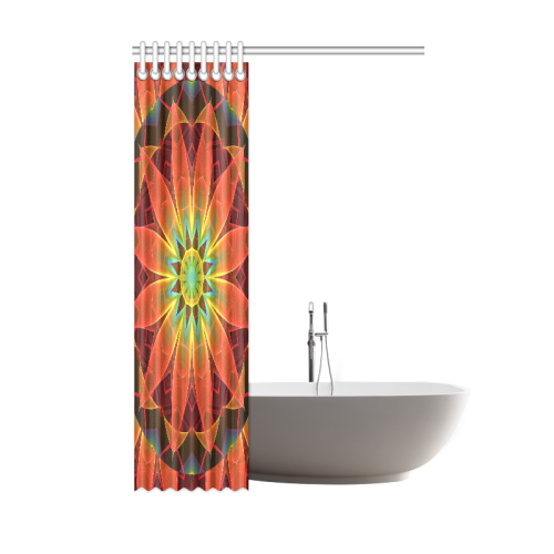 Radiance and Light, Orange Brown Awakening Shower Curtain 48"x72"