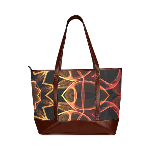 red orange yellow flames mandala Tote Handbag (Model 1642)