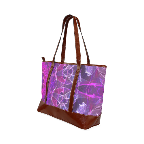 pink purple glowing mandala slice abstract art Tote Handbag (Model 1642)