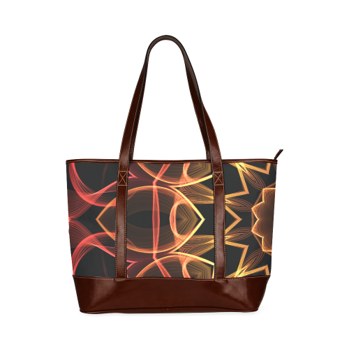 red orange yellow flames mandala Tote Handbag (Model 1642)