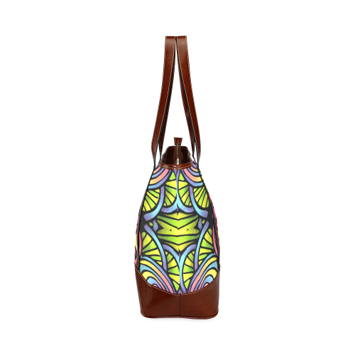 psychedelic leaves and flowers abstract art Tote Handbag (Model 1642)