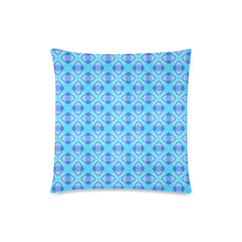 Abstract Circles Arches Lattice Aqua Blue Custom Zippered Pillow Case 18"x18"(Twin Sides)