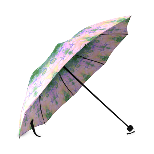 Rose Pink Green Explosion of Flowers Mandala Foldable Umbrella (Model U01)