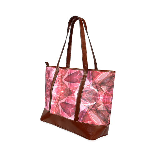 red pink abstract art mandala Tote Handbag (Model 1642)