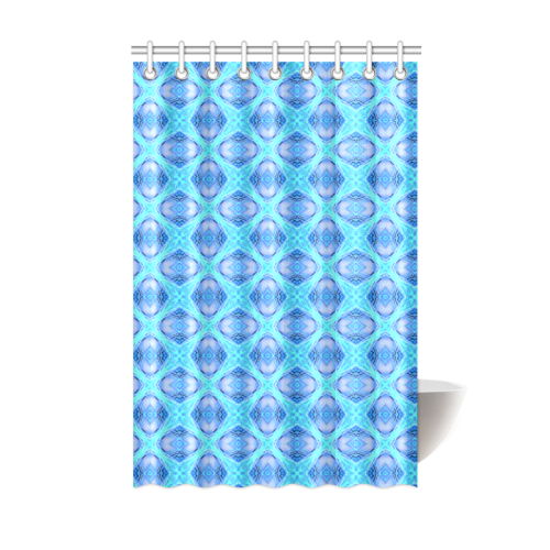 Abstract Circles Arches Lattice Aqua Blue Shower Curtain 48"x72"