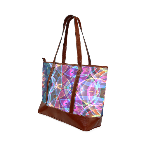 rainbow bubbles mandala abstract art Tote Handbag (Model 1642)