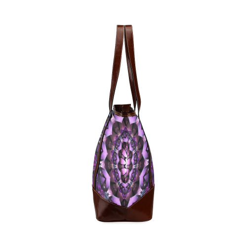 purple lilac fairy flower mandala abstract Tote Handbag (Model 1642)