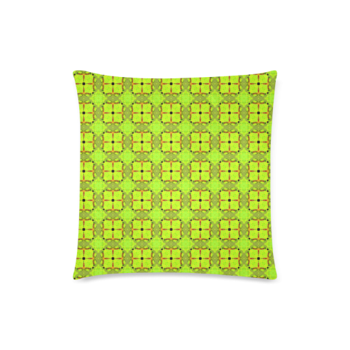 Lime Gold Geometric Squares Diamonds Custom Zippered Pillow Case 18"x18"(Twin Sides)