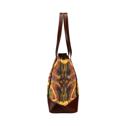 yellow ochre brown glass bulb mandala Tote Handbag (Model 1642)