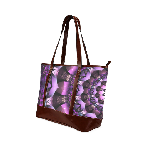 purple lilac fairy flower mandala abstract Tote Handbag (Model 1642)