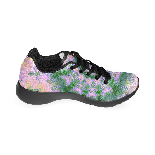 Rose Pink Green Explosion of Flowers Mandala Women’s Running Shoes (Model 020)