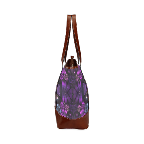 purple lilac fairy flower mandala abstract Tote Handbag (Model 1642)