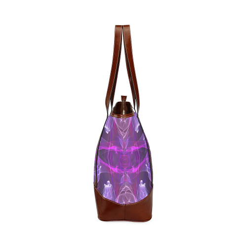 pink purple glowing mandala slice abstract art Tote Handbag (Model 1642)