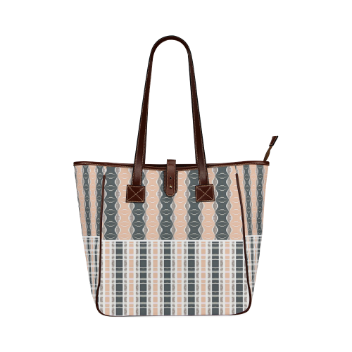 Tote bag with beige & grey pattern by Annabellerockz Classic Tote Bag (Model 1644)