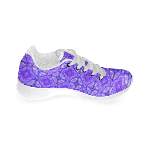 Purple Abstract Flowers, Lattice, Circle Quilt Women’s Running Shoes (Model 020)