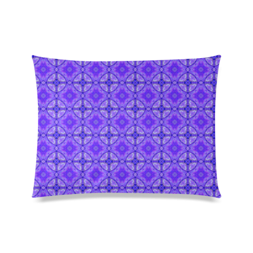 Purple Abstract Flowers, Lattice, Circle Quilt Custom Zippered Pillow Case 20"x26"(Twin Sides)