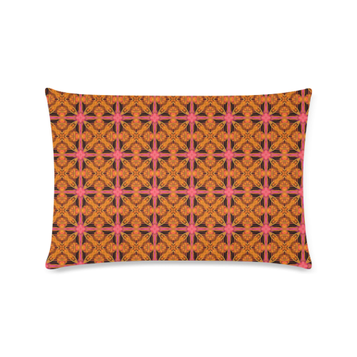 Peach Lattice Abstract Pink Snowflake Star Custom Rectangle Pillow Case 16"x24" (one side)