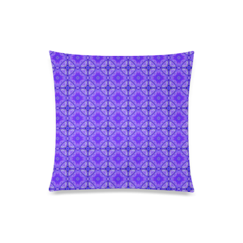 Purple Abstract Flowers, Lattice, Circle Quilt Custom Zippered Pillow Case 20"x20"(Twin Sides)