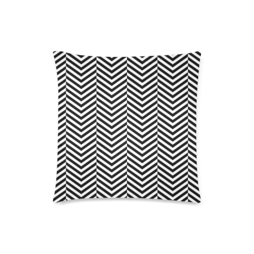 black and white classic chevron pattern Custom Zippered Pillow Case 18"x18"(Twin Sides)