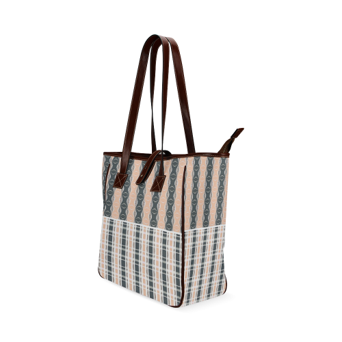 Tote bag with beige & grey pattern by Annabellerockz Classic Tote Bag (Model 1644)