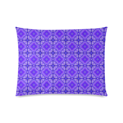 Purple Abstract Flowers, Lattice, Circle Quilt Custom Zippered Pillow Case 20"x26"(Twin Sides)