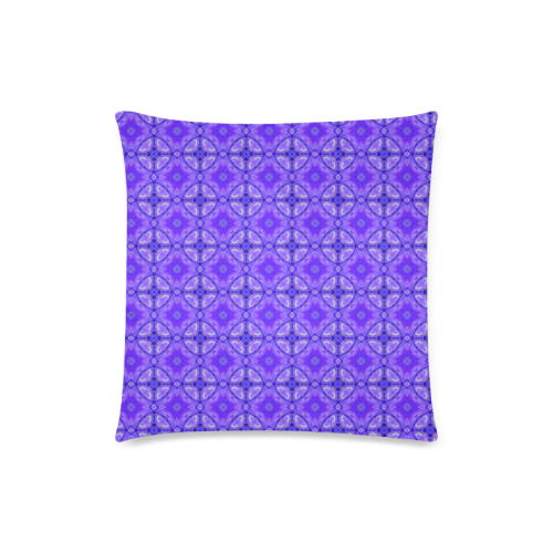 Purple Abstract Flowers, Lattice, Circle Quilt Custom Zippered Pillow Case 18"x18"(Twin Sides)