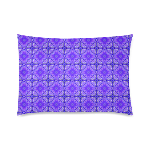 Purple Abstract Flowers, Lattice, Circle Quilt Custom Zippered Pillow Case 20"x30"(Twin Sides)